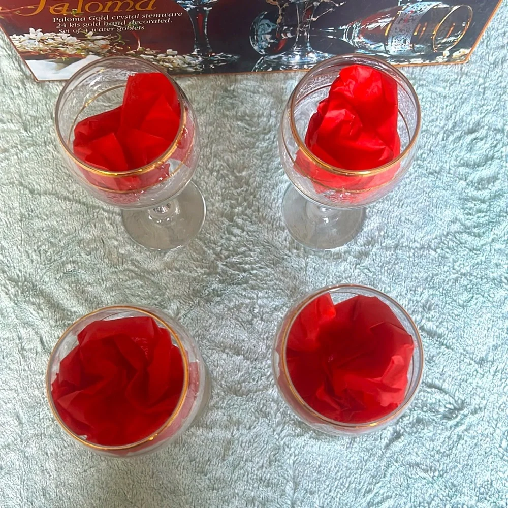 VINTAGE PALOMA‎ 24K GOLD CRYSTAL STEMWARE - Picture 3 of 6